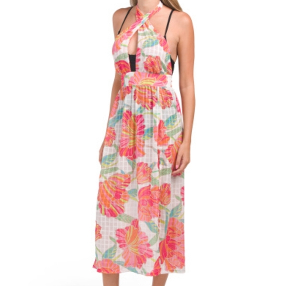 Trina Turk Other - Trina Turk Poppy High Neck Cover Up Dress Sz Medium